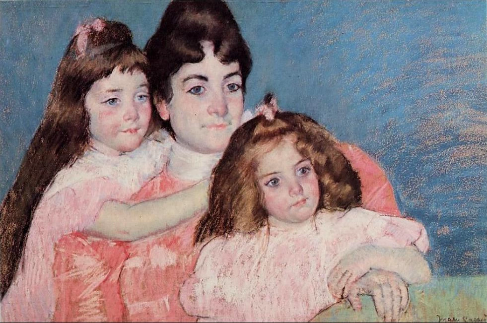 Mary Cassatt - 122, Madame A. F. Aude e le sue due figlie, 1899, Collezione Durand, Ruel, Parigi